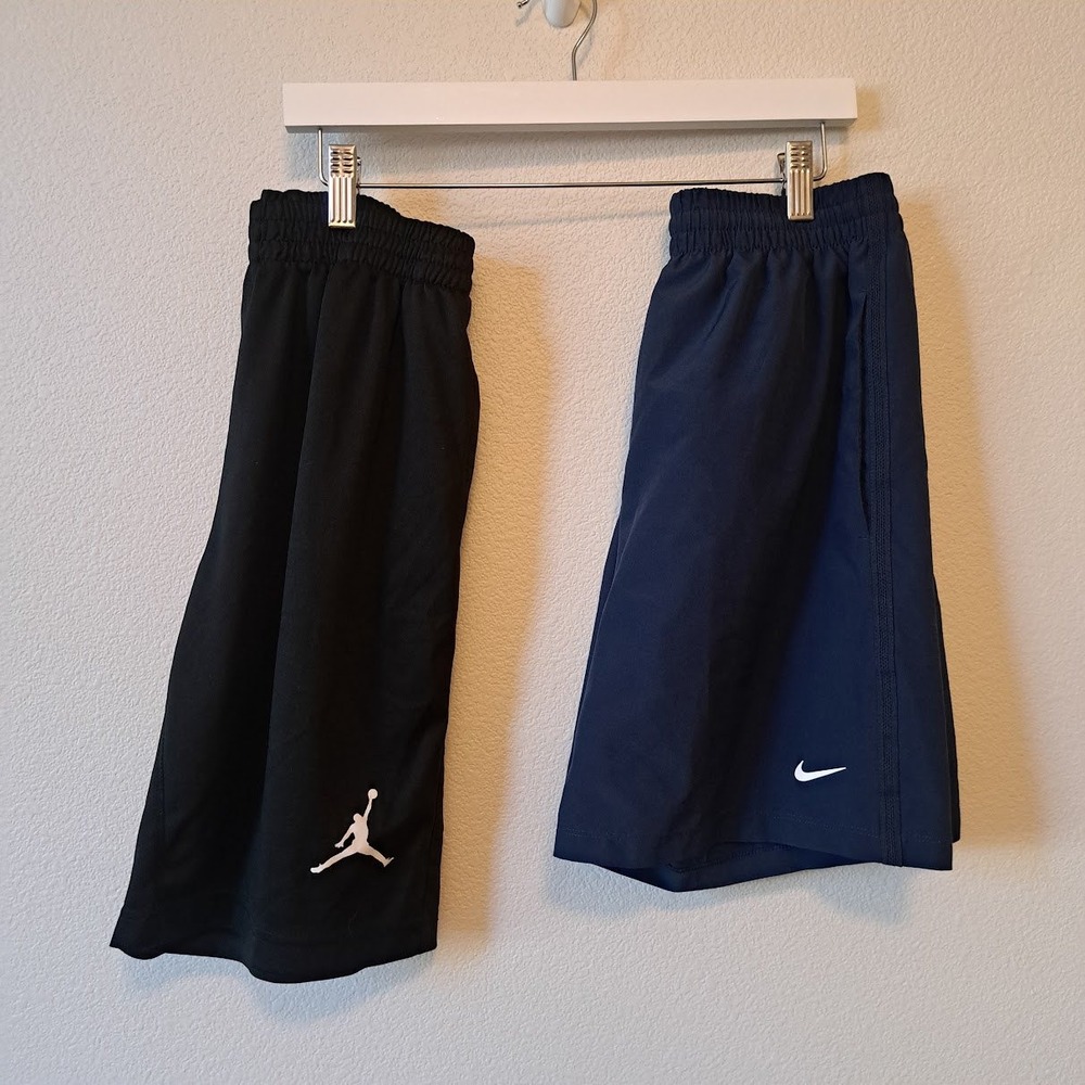 Nike Jordan Boys Shorts Bundle Black Navy Blue Dri-FIT Athletic Size Large 12-13